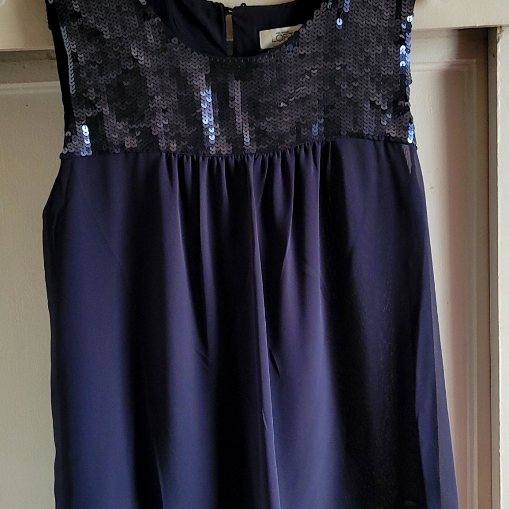 Blue sequin top